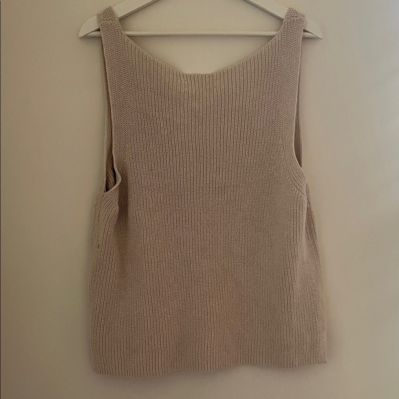 LOFT cream Knit V-Neck Sweater - Picture 3 of 3